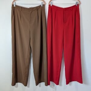Cider Sexy Red and Brown Women's Dress Pants Boss Lady Work Wear Size XL Bundle